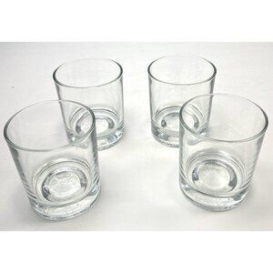 4x CROWN ROYAL 3.5" Clear Branded Lowball Rocks Whisky GLASS Barware Italy EUC